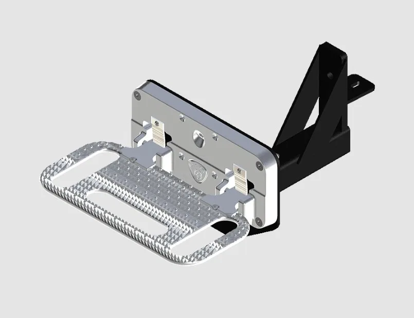195002 – CARR Van Access Step, Bolt On Behind Rear Wheel Flat Step With Aggressive Tread Design Flip Up/ Down Access ...